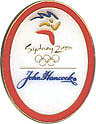 John Hancock Red Oval Pin