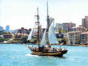 The Bounty tall ship on Sydney Harbour
