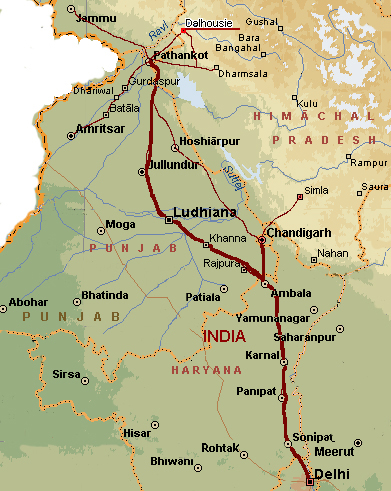 Map of North India