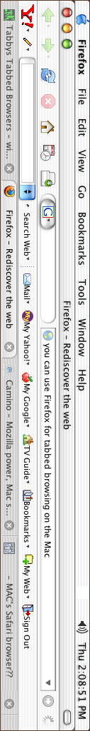 Mozilla Firefox (on a Mac) with tabbed browsing