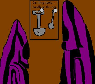 Kenowal and his father converse in the secret drilling training room.