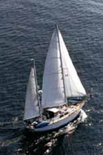 Wayward under sail