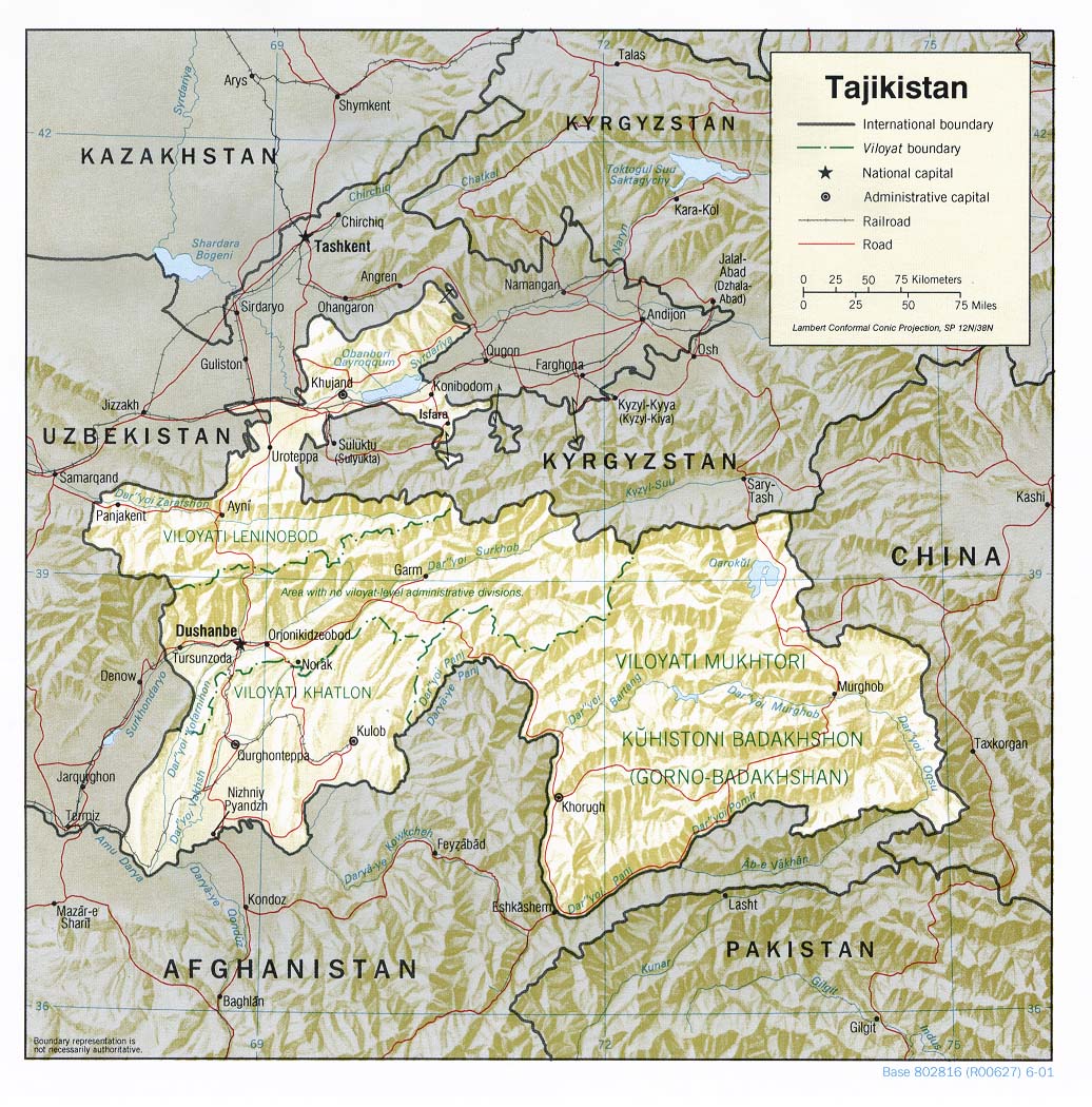 Tajikistan map