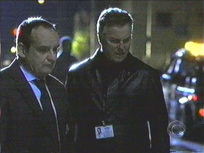 BIlly as Grissom in CSI's Blood Lust (actor on the left is Paul Guilfoyle)