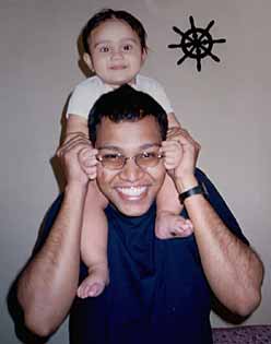 With his uncle