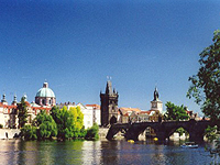 Photo of Charles Bridge and Vlatava River in Prague