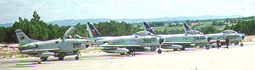 Flight line at BA5 1971 including one Fiat G.91R/4 (L.Tavares)