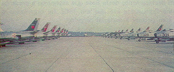F-86F with red tails. BA5 around 1960 (FAP)