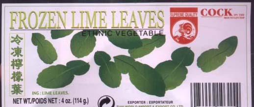 Frozen lime leaves