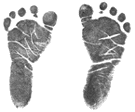 My footprints from the Hospital Birth Certificate