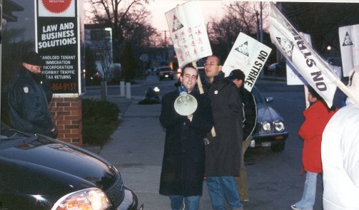 At the Sing Tao picket line
