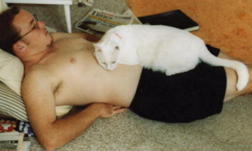 Sammy sleeping on me