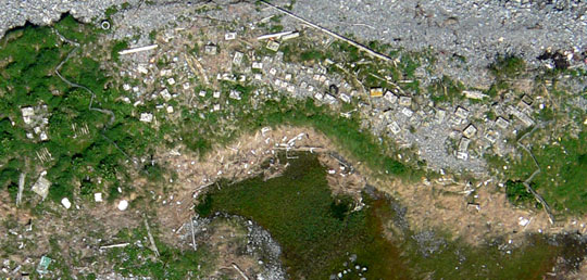 Aerial photo of Roseate Tern nesting area - N. Brother