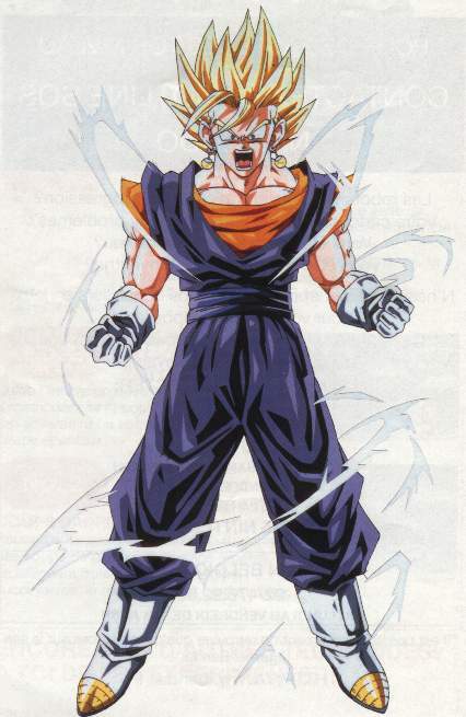 Vegetto die zich oplaadt uit Dragonball Z