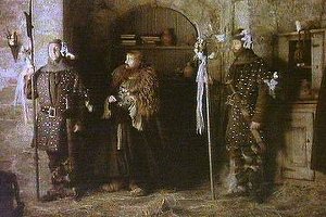 Father talking to guards
