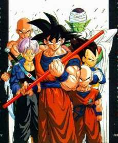 Goku, Trunks, Krilin, Vegeta, Ten Shin Han and Piccolo