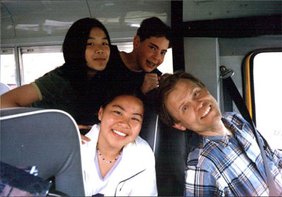 Clockwise from top L: Alyssa, Adam, Uncle John, Julie