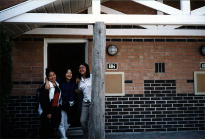 Julie, Alyssa, me in front of our "house" at Brock U.