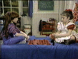 Vicki and Harriet playing checkers