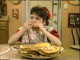 Vicki eating pancakes