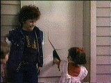Vicki punches door