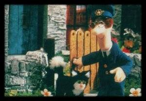 Postman Pat and his black and white cat....