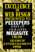 Quorum Entertainment's Excellence In Web Design Award! recv'd 10/6/98