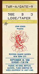 Madison Square Garden, NY NY, Sept. 16, 1990