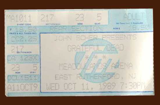 Meadowlands Arena, October 11, 1989