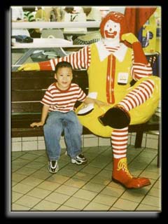 Daniel enjoying McDonald's company