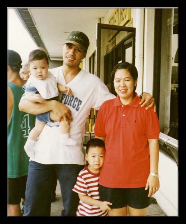 My family at Domestic Airport on our trip to Bacolod