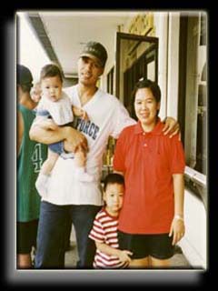 My family at Domestic Airport on our trip to Bacolod