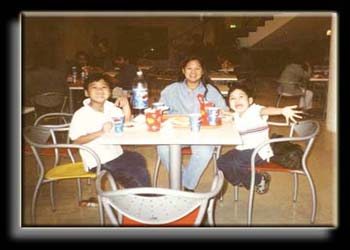 Me & my kids at Megamall Food Court