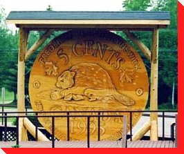 They say don't take any wooden nickel but the town of Boiestown took one.