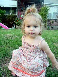 Maddie in the front yard