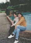 Arlyn and Margie in our condo garden.