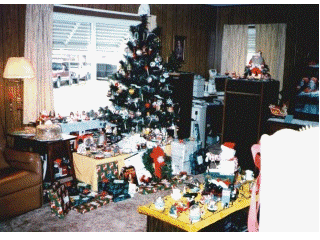 Terry's Christmas tree full of motorized ornaments