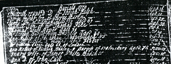 1770 burials including William Large of London