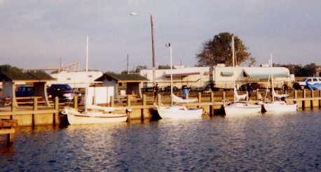 Tied up in lagoon next to ramp