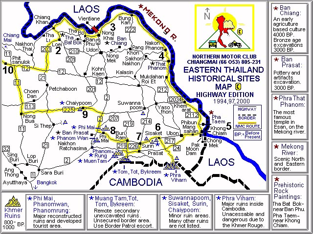 Eastern Thailand Map
