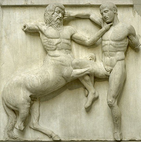 This centaur's face is almost a caricature