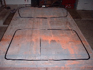 Rear window trim after sandblasting and powdercoating