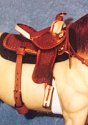 tooled Western saddle