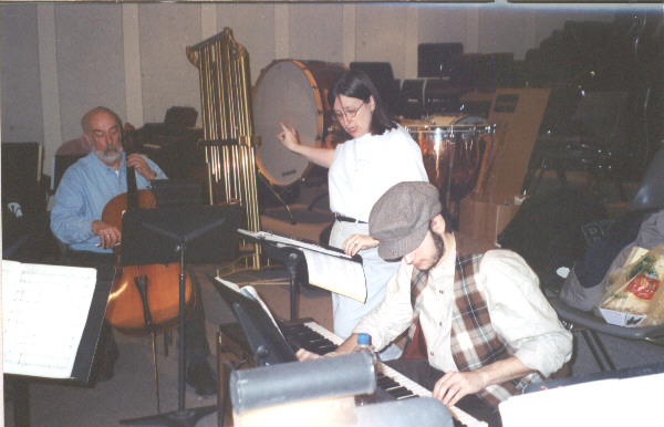 Mr. Michael Bachem on Cello, Conductor Karen O'Hara, and Billy O'Hara on keyboards