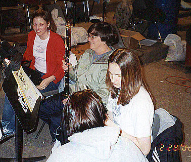 The Orchestra's woodwind section - L to R - Sarah Bruner, Mrs. Carolyn McCallister, and Teresa Meier.