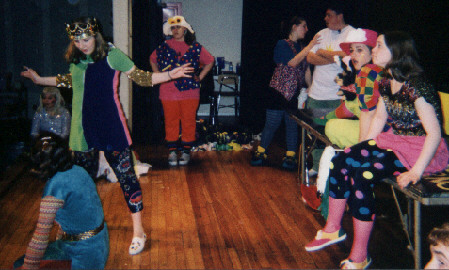 Foreground: Erica Baden and Amanda Sunderhaus. Background:Steph Streit, Kim Lloyd, Melanie Zix, Steve Ellis.  On the table: Lora Robinson, Blaire Karg