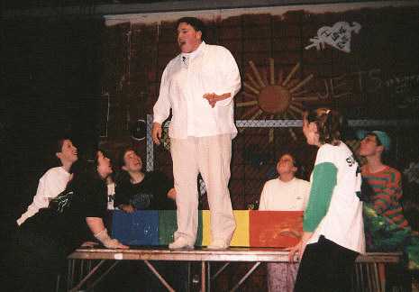 Steve Ellis preaches to (L to R)Erica Baden, Blaire Karg, Melanie Zix, Kim Lloyd, Amanda Sunderhaus, and Joel Sackenheim