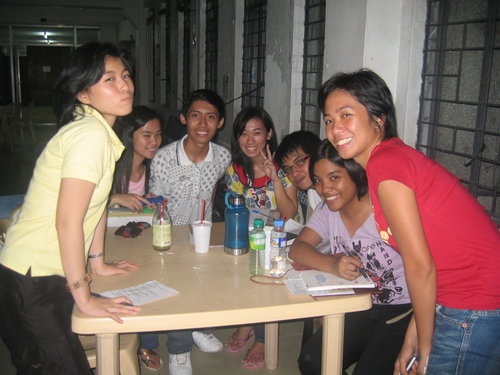 With UP MCO's Executive Board 08-09. From left: research and academic training team director Kay, executive secretary Ela, special events director Barry, human resources director Cherrie, chairperson Dreo, me and business affairs director Nel.