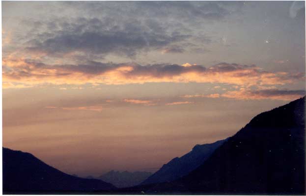 A nice view down the valley just before bed.