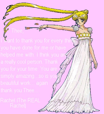 Thank-you from Rachel